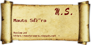 Mauts Sára névjegykártya